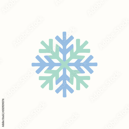 Tableau sur toile Colorful Snowflake Design Element Isolated.