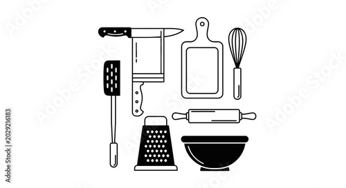 Принти на полотні Kitchen Utensils and Tools Collection.