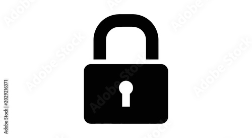 Konstfotografi Black Padlock with Keyhole Closeup.