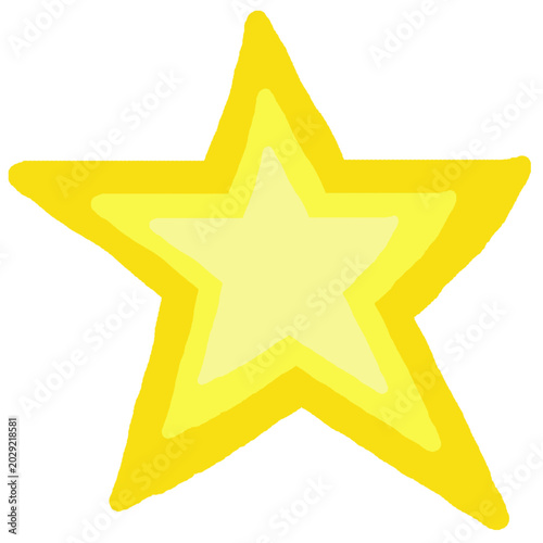 hand drawn golden star isolated on white background