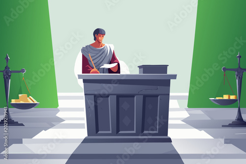 Foto Roman Tax Collector Scene With A Citizen Paying