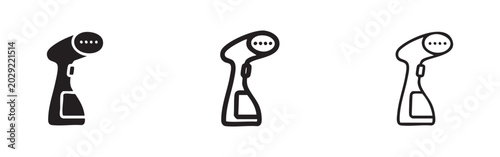 Konstfotografi Garment steamer icons set, handheld clothes steamer symbols for laundry and iron