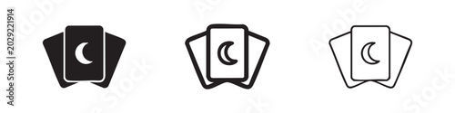 Photos Tarot Cards with Moon Symbol Icon Set for Divination