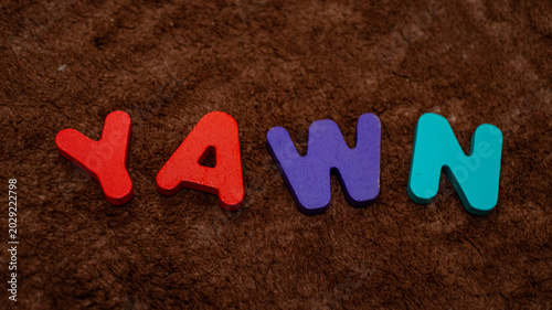 Photos Creative Concept of Tiredness and Sleepiness Written with Toy Letters