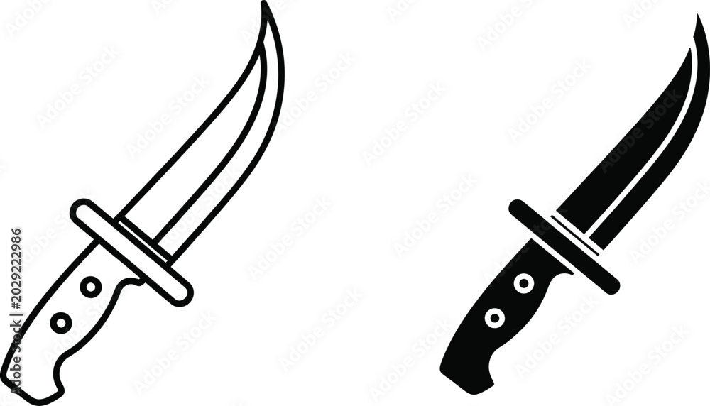 Foto Two crossed scimitar daggers illustration Vector