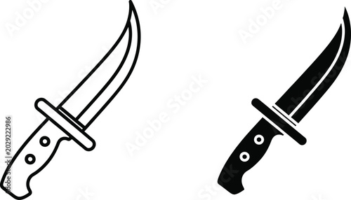 Foto Two crossed scimitar daggers illustration Vector