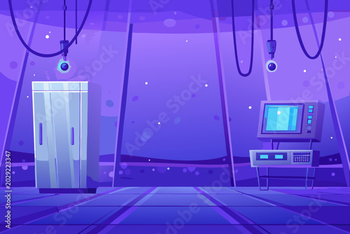 Tableau sur toile Wide Quantum Computing Lab Scene With A Dilution