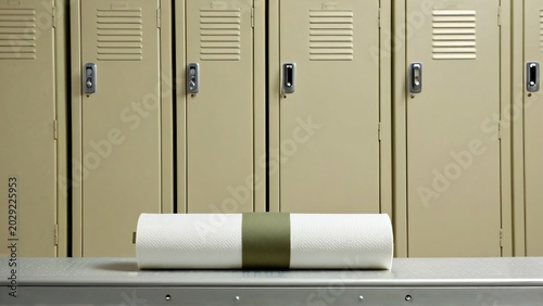 Athletic Tape Roll on Locker Bench