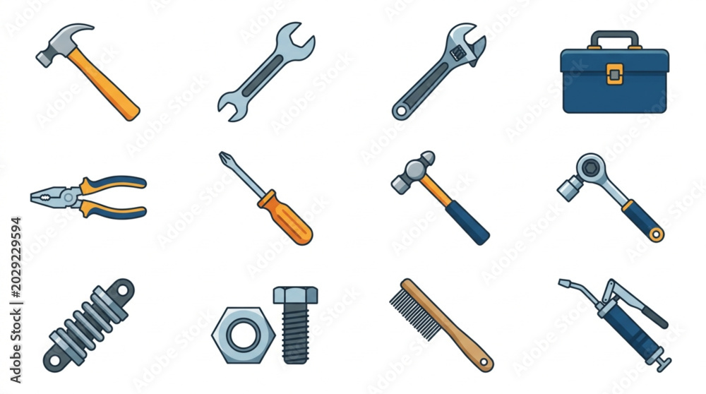 Obraz premium Collection of various hand tools and hardware items.