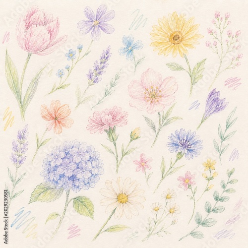 seamless background with flowers