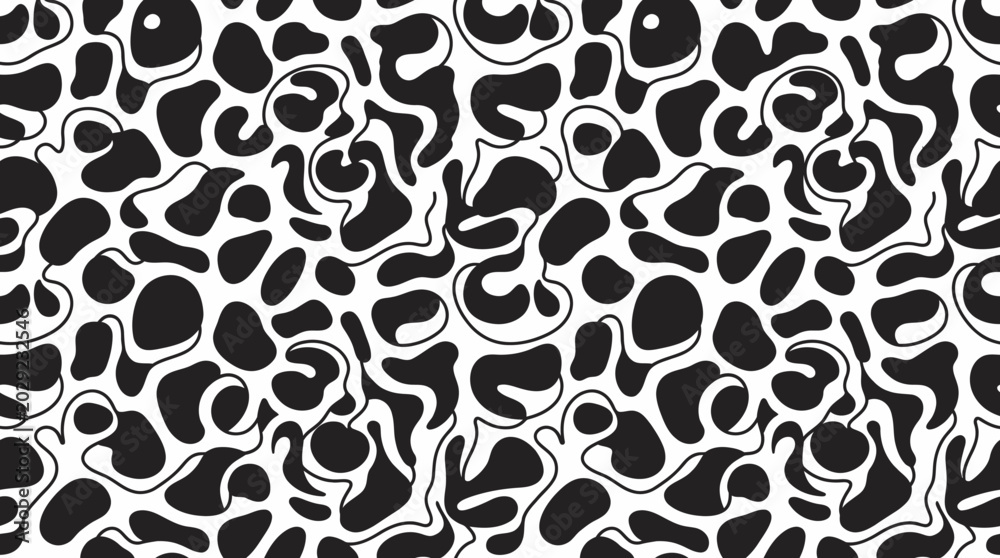Fototapeta premium Black and white animal skin pattern.