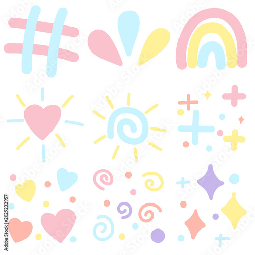 The illustration of a set of colorful icons for design