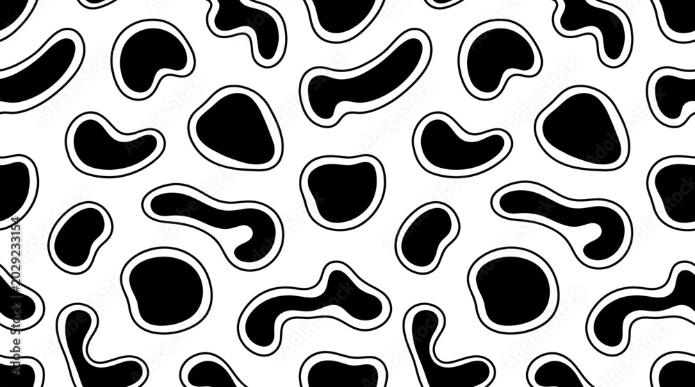 Fototapeta premium Black and white leopard spots pattern.