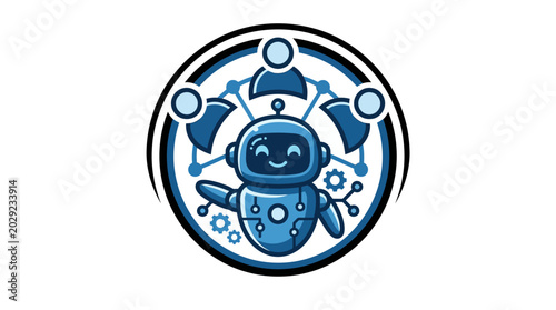 Robot Character Design Element Icon.