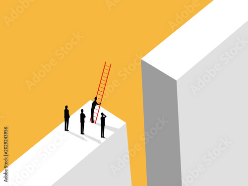 Tableau sur toile Business leaders are solving the gap that cannot be overcome