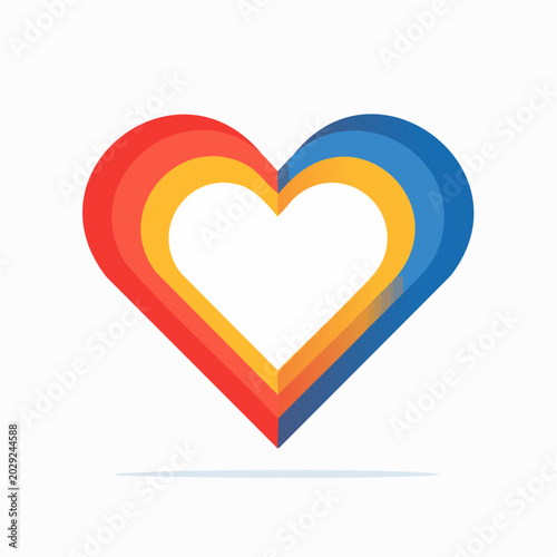 Abstract Heart Shape with Layered Colors