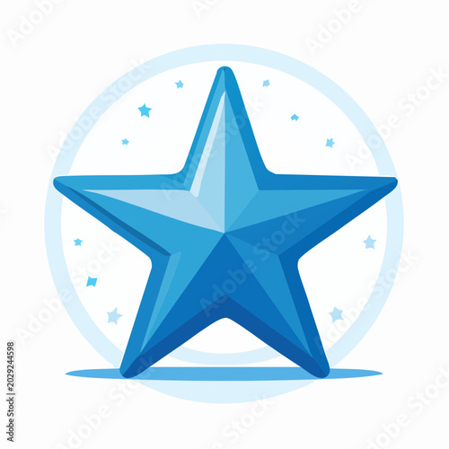 Blue Star Icon with Sparkles