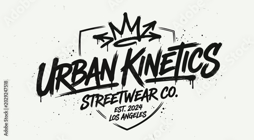 Foto Urban kinetics streetwear co est 2024 los angeles graffiti logo design