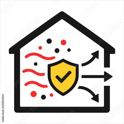 Home Air Purification Shield Symbol Icon.