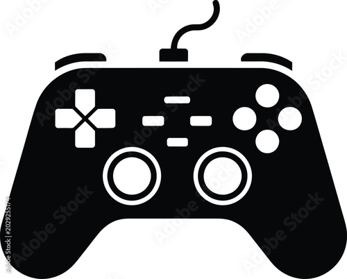 Black Video Game Controller with White Accents
