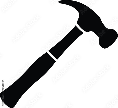 Black Hammer Silhouette on White Background