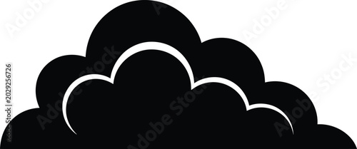 Black Cloud Isolated on White Background