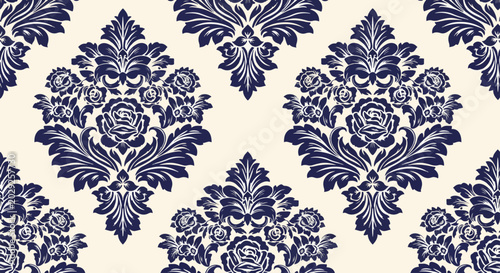 Vintage floral damask ornament with refined symmetry and elegant detailing
