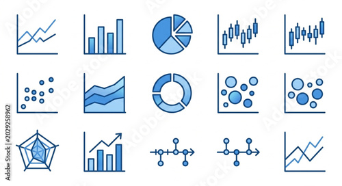 Collection of various hand-drawn charts and graphs illustrations.