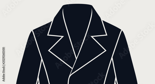 Cuadro en lienzo Black Blazer Jacket with White Outline.