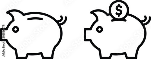 Piggy bank icon piggy bank sign vector illustration for savings concepts, financial planning, and banking applications.