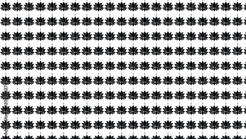 Quadro em tela Abstract black starburst floral grid geometric pattern illustration, modern vect