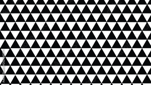 Quadro su tela Abstract black‑white triangle grid geometric pattern illustration, modern vector