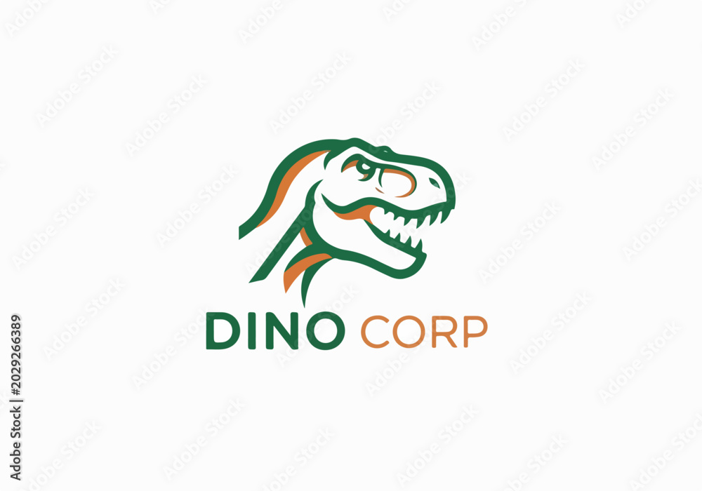 Obraz premium Aggressive rex dinosaur logo with fierce style