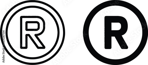 Register mark icon vector illustration for trademark protection, legal branding, and corporate identity applications.