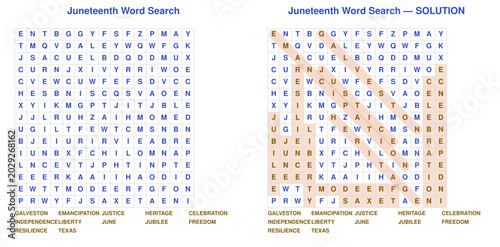 Canvastavla Juneteenth word search puzzle