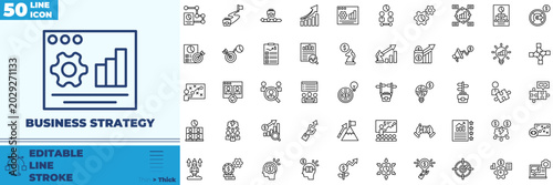 Foto Business Strategy Line Editable Icons set