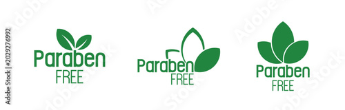 paraben free sign on white background
