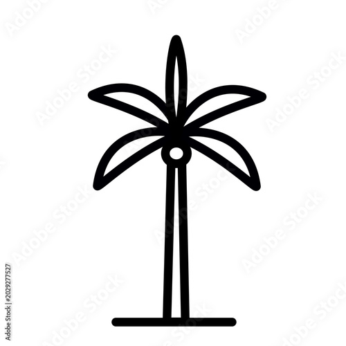Palm tree icon. Coco palm vector icon. Vector graphic, not Artificial Intelligence, logo illustration. Replaceable vector design.