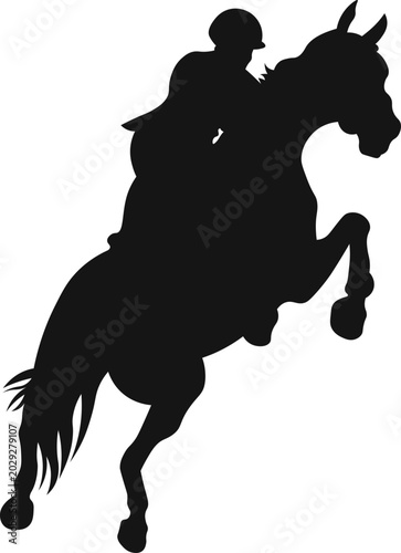 Black Silhouette of a Horse Rider.