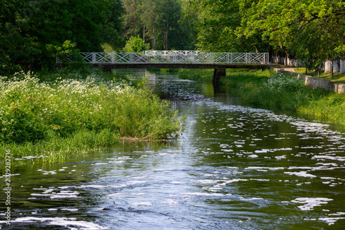 Fotografie Summer day on the Gdovka River. Gdov, Pskov region, Russia