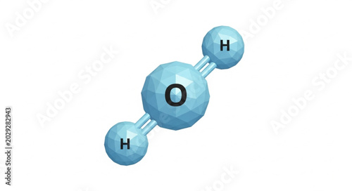 Billede på lærred Water molecule structure H2O scientific representation.