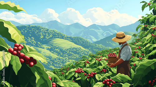 Coffee production industry, roasting and processing beans