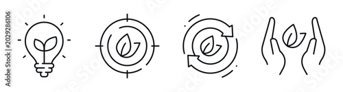 Foto Eco icons illustrating sustainability concepts and conservation actions