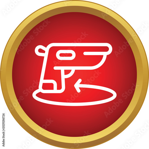 Canvas Print Handgun icon with a backward arrow representing a weapon surrender or amnesty pr
