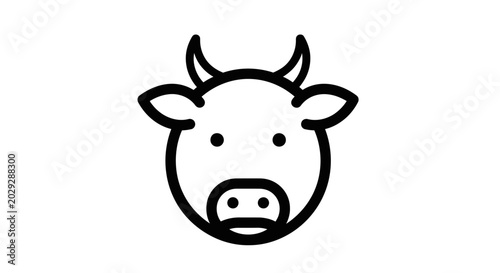 Photography Black and white cow head drawing.