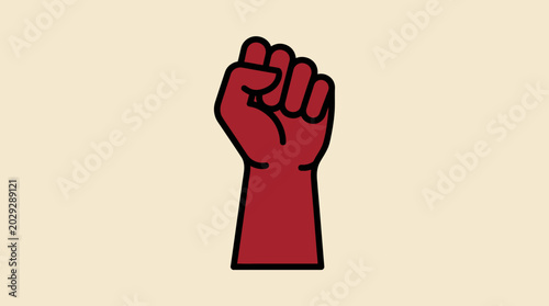 Schilderij op canvas Raised fist symbolizing protest and solidarity.