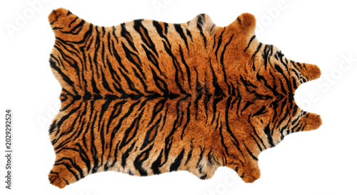 Fotografija Natural striped tiger skin faux fur rug pelt