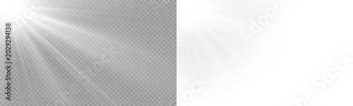Yellow Sunlight Bright Glow Isolated. Png overlay Sun isolated