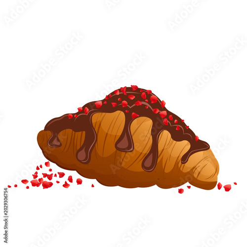 Fotografía Chocolate Strawberry Croissant Sweet Bakery Pastry Collection