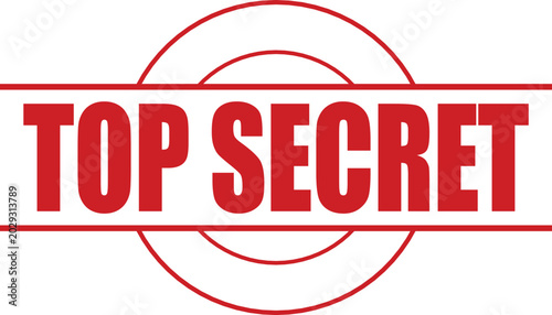 Photos A bold red TOP SECRET stamp with a double circle and horizontal lines for utmost